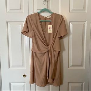 NWT Dusty Rose Spring Short Sleeve Tie Waist Dress